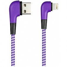 Кабель USB - Lightning, 1.0м, SmartBuy [ik-512NSL violet] SOCKS угловой, 2А, фиолетовый