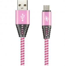 Кабель USB - microUSB, 1.0м, SmartBuy [ik-12HH rose] HEDGEHOG, 2А, розовый