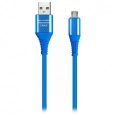 Кабель USB - Type-C, 1.0м, 2А, SmartBuy [iK-3112ERG blue] в рез. оплет. Gear, мет. након, синий