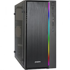 Корпус ExeGate mEVO-9301 Black-RGB light, w/o PSU, mATX, 2*USB+1*USB3.0, HDAudio [283754]