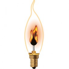 Лампа накаливания Uniel E14/C35 свеча на ветру с эфф. пламени, 3W [IL-N-CW35-3/RED-FLAME/E14/CL]