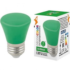 Лампа LED декоративная VOLPE, E27/Колокольчик, 1W, зеленая [LED-D45-1W/GREEN/E27/FR/С BELL]