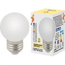 Лампа LED декоративная VOLPE, E27/G60 шар, 3W, матовая 6000K [LED-G60-3W/6000K/E27/FR/С]