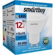 Лампа LED GU10/MR16 софит, 12W, 6000K, 960Лм, Smartbuy [SBL-GU10-12-60K]