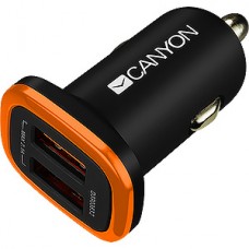 Зарядное устройство автомобильное CANYON, 2xUSB 2.1А [CNE-CCA02B] черное