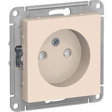 Розетка с/у 2P 16A, IP20, со шторками, Schneider Electric ATLASDESIGN [ATN000249] бежевый