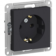 Розетка с/у 2P+E 16A, IP20, Schneider Electric ATLASDESIGN [ATN001043] карбон [10]