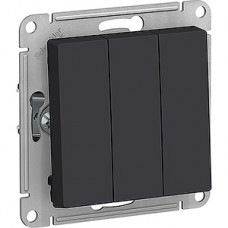 Выключатель с/у 3-кл 10А, IP20, Schneider Electric ATLASDESIGN [ATN001031] карбон