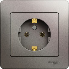 Розетка с/у 2P+E 16A, IP20, в сборе, Schneider Electric Glossa [GSL001242] платина