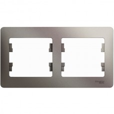 Рамка 2п, IP20, горизонтальная, Schneider Electric Glossa [GSL001202] платина