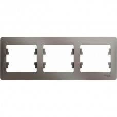 Рамка 3п, IP20, горизонтальная, Schneider Electric Glossa [GSL001203] платина