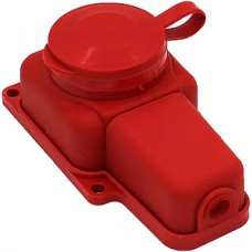 Колодка каучуковая 1 розетка 16А/3,5кВт с защ. крышкой IP44 [РП 16-131 К] красная
