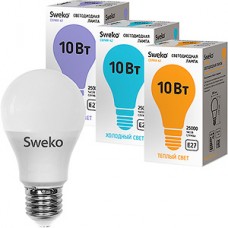 Лампа LED Sweko E27/A60 груша, 10W, 4000K, 800Лм [42LED-A60-10W-230-4000K-E27-P]