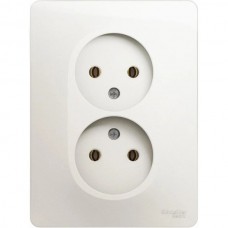 Розетка с/у 2x2P+E 16A, Schneider Electric Glossa [GSL000624] перламутр