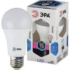 Лампа LED E27/A60 груша, 15W, 4000K, 1200Лм, ЭРА [LED smd A60-15W-840-E27]