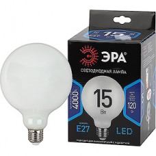 Лампа LED E27/G125 шар, 15W, FILAMENT матовый, 4000K, 1300Лм, ЭРА [F-LED G125-15w-840-E27 OPAL]
