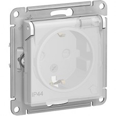 Розетка с/у 2P+E 16A, IP44, со шторками/крыш, Schneider Electric ATLASDESIGN AQUA [ATN440146] белый