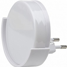 Светильник ночник LED 1W, в розетку,  фотосенсор, круг, Uniel [DTL-316 Круг/White/Sensor] белый