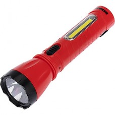 Фонарь 5W COB + 1.5W LED, аккумулятор, вилка 220В, красный, REXANT [75-711]
