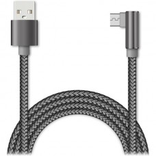 Кабель USB - microUSB, 2.0м, Jet.A [JA-DC25 2m Grey] серый, в оплетке, 2А, QC3.0