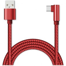 Кабель USB - Type-C, 1.0м, 2А QC3.0, Jet.A [JA-DC35 1m Red] в оплетке, угловой, красный