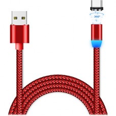 Кабель USB - Type-C, 1.0м, 2А, Jet.A [JA-DC36 1m Red] в оплетке, магнитный, красный