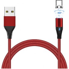 Кабель USB - Type-C, 1.0м, 3А QC3.0, Jet.A [JA-DC38 1m Red] в оплетке, магнитный, красный
