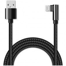 Кабель USB - Lightning, 2.0м, Jet.A [JA-DC45], в оплетке, угловой, QC3.0, 2А, черн