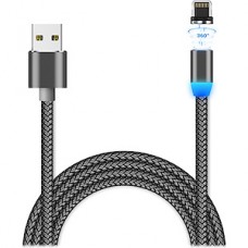 Кабель USB - Lightning, 1.0м, Jet.A [JA-DC46], в оплетке, магнитный, 2А, серый