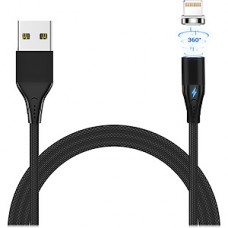 Кабель USB - Lightning, 2.0м, Jet.A [JA-DC48], в опл., магнитный, QC3.0, 3А, черн