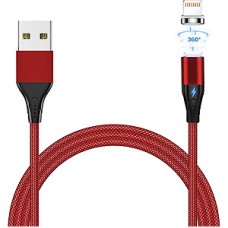 Кабель USB - Lightning, 2.0м, Jet.A [JA-DC48], в опл., магнитный, QC3.0, 3А, крас