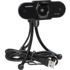 Веб-камера ExeGate BlackView C525 HD Tripod, 1.3Mpix, шторка, микрофон, штатив Flex, USB2.0
