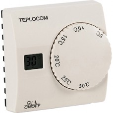 Термостат Бастион TEPLOCOM TS-2AA/8A, встраиваемый, комнатный, 86х86х36мм