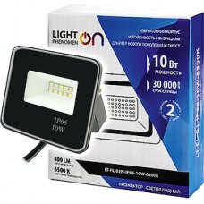 Прожектор LED  10W, 6500K, IP65, SMD, 800Лм, LightOn [LT-FL-01N-IP65-10W-6500K LED]