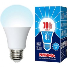 Лампа LED VOLPE E27/A60 груша,  9W, 4000K, 720Лм [LED-A60-9W/4000K/E27/FR/NR]