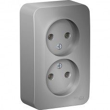 Розетка о/у 2x2P 16А, изол.пл, Schneider Electric Blanca [BLNRA000213] алюминий
