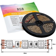 Лента LED 12В IP20 SMD5050  60/м, RGB, 14.4Вт/м, 5м/ц.1м, 3М скотч, SWG [007268]