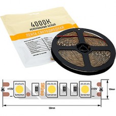 Лента LED 12В IP20 SMD5050  60/м, б/ней, 14.4Вт/м, 750Лм/м, 5м/ц.1м, 3М скотч, SWG [007267]