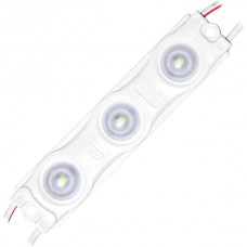 Модуль LED 3xSMD2835 линза 160°, 12В, 1.1W, 110Лм, 6500K, 69*15*7мм, через 205мм, ELF STD, 2г