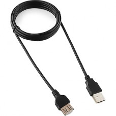 Кабель USB2.0 AM - AF удлинитель, 1.8м, Cablexpert [CC-USB2-AMAF-6B] черный