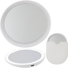 Зеркало карманное с LED подсветкой, 3000-6500К, акк. 150mAh, Uniel [ULK-F73 SW/DIM/RECH WH] белый