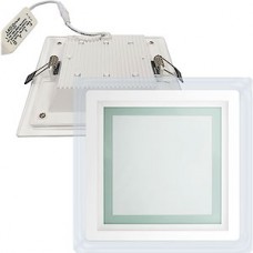 Светильник встраиваемый квадрат, 12W, 4200K, 960Лм, D160*120*35, декор стекло, EKS ATRUM