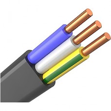 Кабель ВВГнг(А)-LS 3*4, плоский, черный, в бухте 100м, ТУ