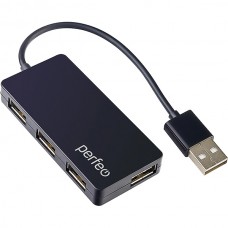 Концентратор USB 2.0 Perfeo PF-VI-H023, 4 порта, Black