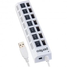 Концентратор USB 2.0 Perfeo PF-VI-H033, 7 порта, White