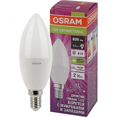 Лампа LED E14/B37 свеча,  7,5W, 4000К, 806Лм, OSRAM Value Antibacterial [4058075561557]