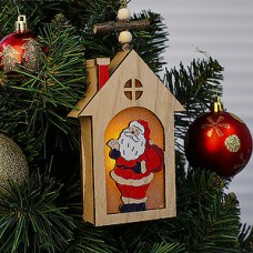 Декор с подсветкой «Дед мороз в домике» [4345425]