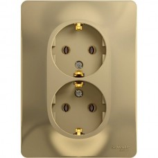 Розетка с/у 2x2P+E 16A, Schneider Electric Glossa [GSL000424] титан