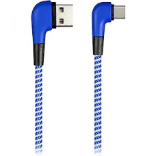 Кабель USB - Type-C, 1.0м, 2А, SmartBuy [iK-3112NSL blue] SOCKS L-TYPE