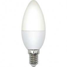 Лампа LED E14/C37 свеча,  6W, 4000K, 600Лм, VOLPE [LED-C37-6W/4000K/E14/FR/SLS]